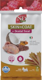 FARMINA ND QUINOA DOG Dental Treat Skin / Coat Quail Adult Mini 60g - Zdjęcie główne