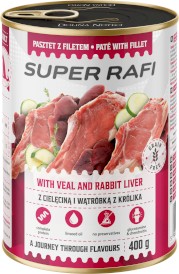 Dolina Noteci SUPER RAFI Pasztet z Filetem Cielęcina Wątróbka Królika 400g - Zdjęcie główne