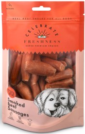 CELEBRATE FRESHNESS Smoked Beef Sausages Wędzone Kiełbaski z Wołowiny bez zbóż 100g - Zdjęcie główne