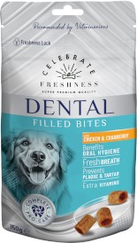 CELEBRATE FRESHNESS Dental Filled Bites Kąski Kurczak z Żurawiną 150g - Zdjęcie główne