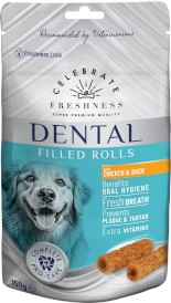 CELEBRATE FRESHNESS Dental Filled Rolls Rurki Kaczka z Kurczakiem 150g - Zdjęcie główne