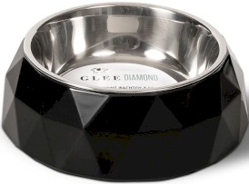 GLEE Food Drink Bowl Diamond Black Miska z stalową wkładką M 350ml - Zdjęcie główne