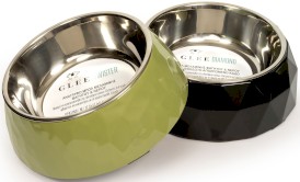 GLEE Food Drink Bowl Diamond Black Miska z stalową wkładką S 160ml - Zdjęcie nr 3