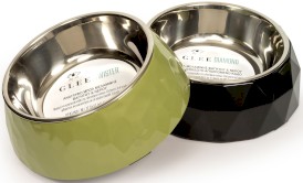 GLEE Food Drink Bowl Diamond Black Miska z stalową wkładką M 350ml - Zdjęcie nr 3
