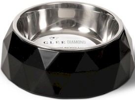 GLEE Food Drink Bowl Diamond Black Miska z stalową wkładką L 700ml - Zdjęcie główne