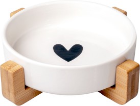 GLEE Bliss Miska ceramiczna na podstawce z bambusa dla kota 300ml - Zdjęcie główne