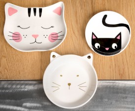 GLEE Cat Food Plate Purrr White Pink Talerz ceramiczny dla kota - Zdjęcie nr 2