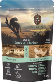 AMBROSIA Cat Adult / Sterilized Duck / Chicken Kaczka i Kurczak 12x85g + 100g GRATIS - Zdjęcie nr 3