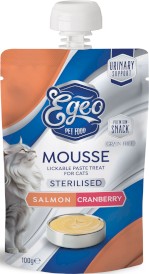EGEO Cat Mousse Sterilised Urinary Support Mus Łosoś z Żurawiną dla kota 100g - Zdjęcie główne