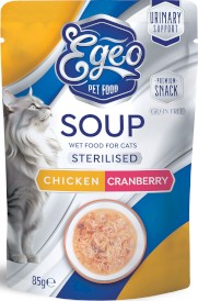 EGEO Cat Soup Sterilised Urinary Support Zupa Kurczak z Żurawiną dla kota 85g - Zdjęcie główne