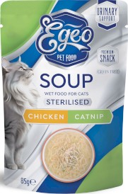 EGEO Cat Soup Sterilised Urinary Support Zupa Kurczak z Kocimiętką dla kota 85g - Zdjęcie główne