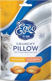 EGEO Cat Crunchy Pillow Poduszeczki Kurczak z Łososiem dla kota 60g - Zdjęcie główne