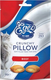 EGEO Cat Crunchy Pillow Poduszeczki z Wołowiną dla kota 60g - Zdjęcie główne