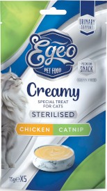 EGEO Cat Creamy Sterilised Urinary Support Pasta Kurczak z Kocimiętką dla kota 5szt - Zdjęcie główne