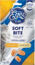 EGEO Cat Soft Bite Sterilised Urinary Support Kąski Kurczaka z Serem dla kota 3szt. - Zdjęcie główne
