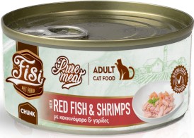 PERFECT PET FISI Cat Adult Pure Meat Chunk Karmazyn Krewetki dla kota 170g - Zdjęcie główne
