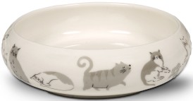 GLEE Cat Food Drink Bowl Naughty Grey Miska ceramiczna Szara S 250ml - Zdjęcie główne
