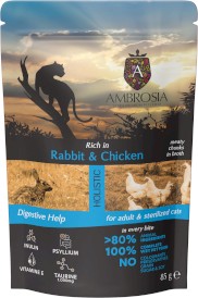 AMBROSIA Cat Adult / Sterilized Rabbit / Chicken Królik i Kurczak 12x85g + 100g GRATIS - Zdjęcie nr 3