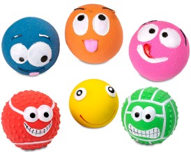 GLEE Dog Toy Latex Piłka Emoji Lateksowa z Piszczałką dla Psa 6cm - Zdjęcie główne