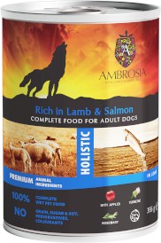 AMBROSIA Dog Lamb & Salmon with Apples 395g - holistyczna mokra karma dla psa