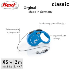 FLEXI NEW CLASSIC Smycz sznurowa XS / 3m niebieska - Zdjęcie nr 2