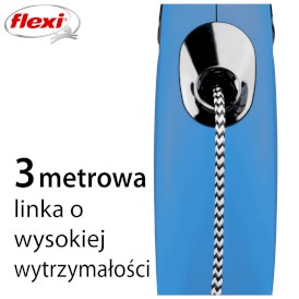 FLEXI NEW CLASSIC Smycz sznurowa XS / 3m niebieska - Zdjęcie nr 3
