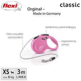 FLEXI NEW CLASSIC Smycz sznurowa XS / 3m różowa - Zdjęcie nr 2