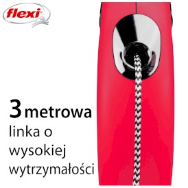 FLEXI Classic Cat Smycz linka 3m czerwona - Zdjęcie nr 3