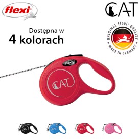 FLEXI Classic Cat Smycz linka 3m czerwona - Zdjęcie nr 5