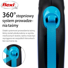 FLEXI NEW NEON Smycz taśmowa S / 5m niebieska - Zdjęcie nr 5