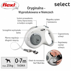 FLEXI Select Smycz taśmowa Szara 7m - Zdjęcie nr 5