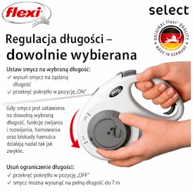 FLEXI Select Smycz taśmowa Szara 7m - Zdjęcie nr 6