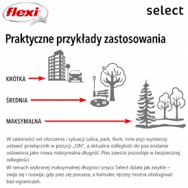 FLEXI Select Smycz taśmowa Szara 7m - Zdjęcie nr 7
