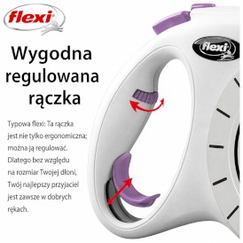FLEXI Select Smycz taśmowa Szara / Liliowa 7m - Zdjęcie nr 8