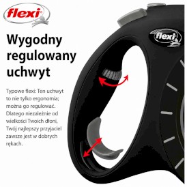 FLEXI Select Smycz taśmowa Czarno - Ciemnoszara 7m - Zdjęcie nr 7
